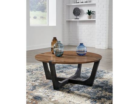 Hanneforth Brown/Black Coffee Table - Ornate Home