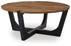 Hanneforth Brown/Black Coffee Table - Ornate Home