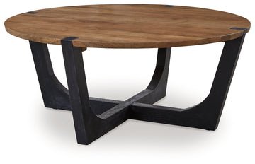 Hanneforth Brown/Black Coffee Table - Ornate Home