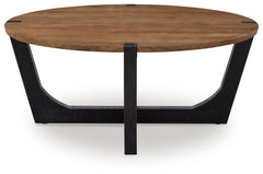 Hanneforth Brown/Black Coffee Table - Ornate Home