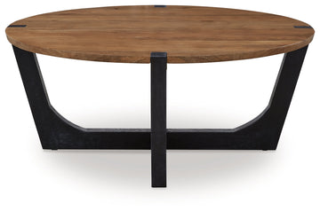Hanneforth Brown/Black Coffee Table - Ornate Home