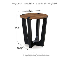 Hanneforth Brown/Black Coffee Table and 2 End Tables - Ornate Home