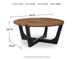 Hanneforth Brown/Black Coffee Table and 2 End Tables - Ornate Home