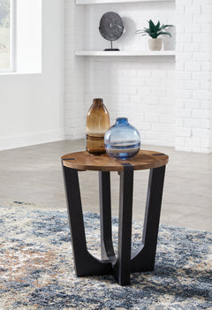 Hanneforth Brown/Black Coffee Table and 2 End Tables - Ornate Home