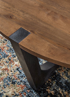 Hanneforth Brown/Black Coffee Table and 2 End Tables - Ornate Home