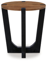 Hanneforth Brown/Black End Table - Ornate Home