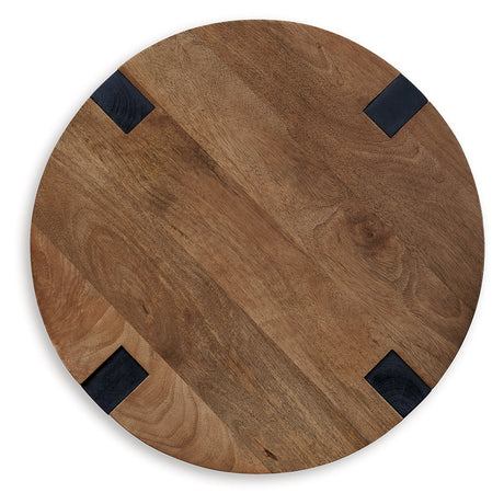 Hanneforth Brown/Black End Table - Ornate Home