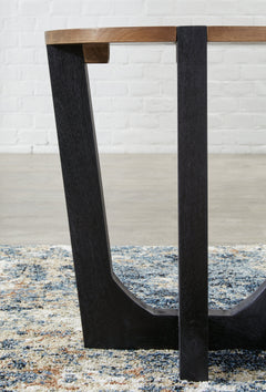 Hanneforth Brown/Black End Table - Ornate Home