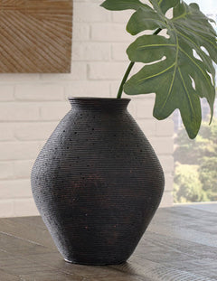 Hannela Antique Brown Vase (12"H) - Ornate Home