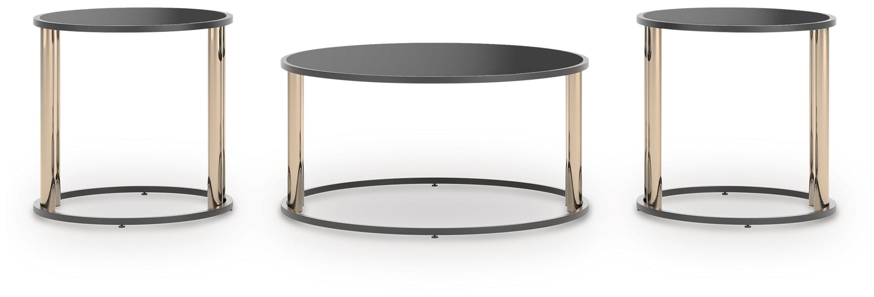 Hannerly Black/Gold Occasional Table Set (Set of 3) (Online Special Price) - Ornate Home