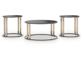 Hannerly Black/Gold Occasional Table Set (Set of 3) - Ornate Home