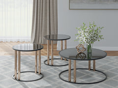 Hannerly Black/Gold Occasional Table Set (Set of 3) - Ornate Home
