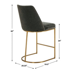 Hanni Charcoal Counter Stool - Ornate Home