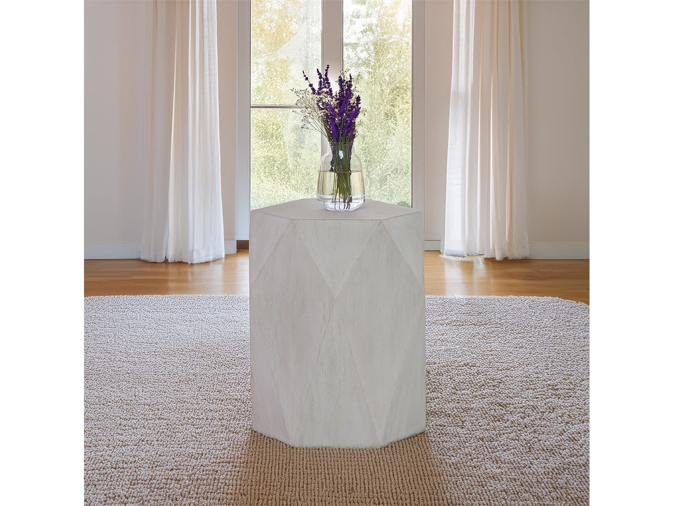 Hanniel Antique White End Table - Ornate Home