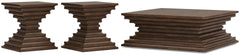 Hannodream Warm Brown Coffee Table and 2 Ends - Ornate Home