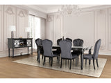 Hannoria Black 7 Piece Dining Set - Ornate Home