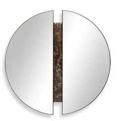 Hanover Bronze/Brown Divided Round Mirror - Ornate Home