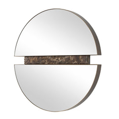 Hanover Bronze/Brown Divided Round Mirror - Ornate Home