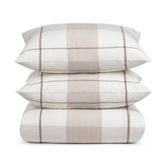 Hanson Ivory/Toffee Brown King Duvet Set