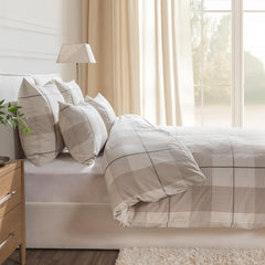 Hanson Ivory/Toffee Brown King Duvet Set