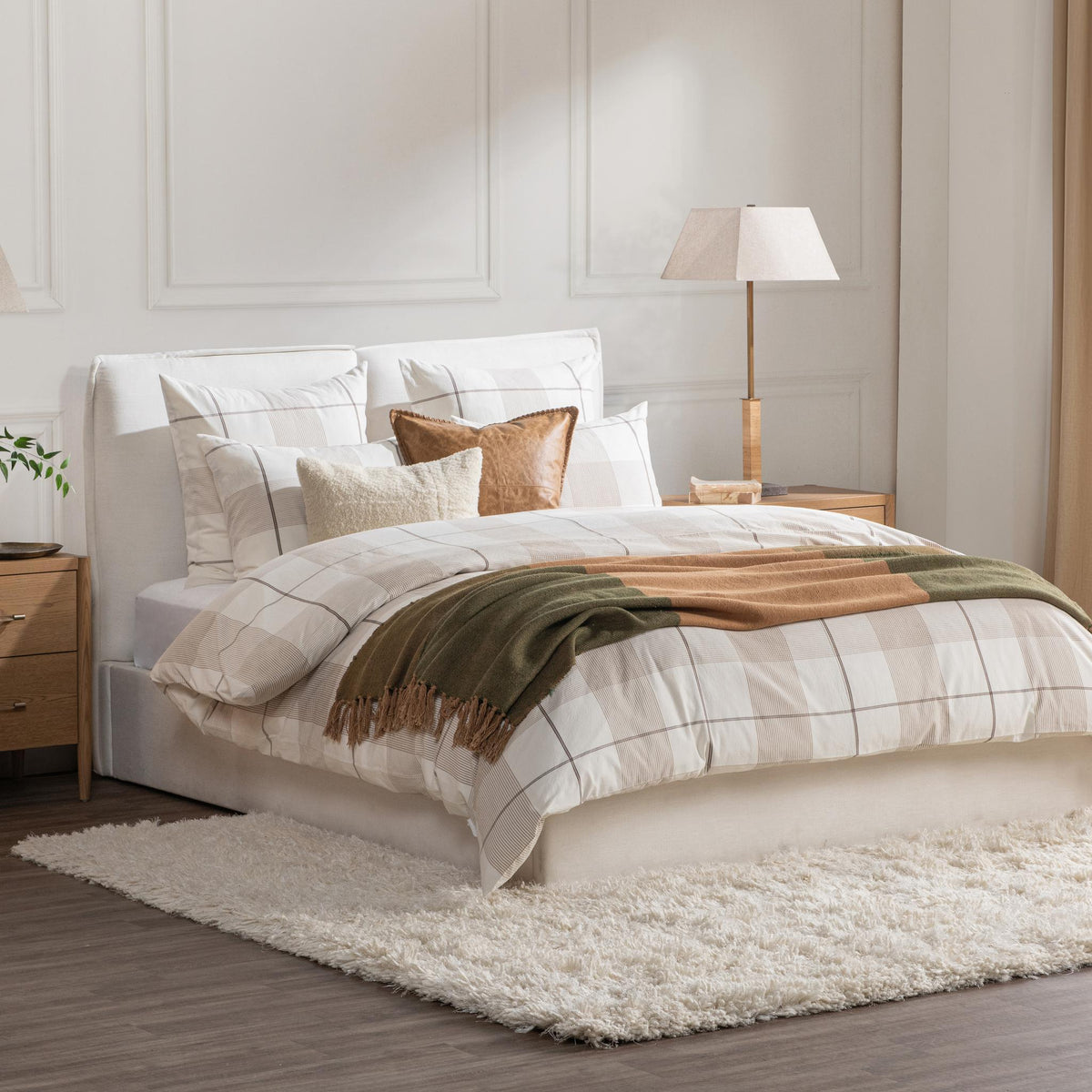 Hanson Ivory/Toffee Brown King Duvet Set