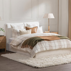 Hanson Ivory/Toffee Brown Queen Duvet Cover