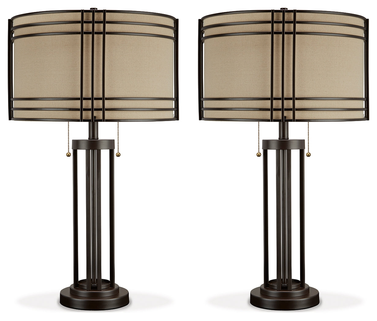Hanswell Dark Brown Table Lamp (Set of 2) - Ornate Home