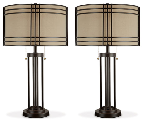 Hanswell Dark Brown Table Lamp (Set of 2) - Ornate Home