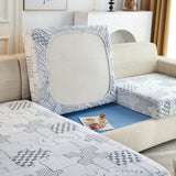 Happy Puzzle Jacquard Fleece Stretchable Cushion Cover, Non-Slip L Shaped Couch Covers for Pets - Ornate Home