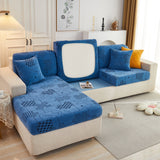 Happy Puzzle Jacquard Fleece Stretchable Cushion Cover, Non-Slip L Shaped Couch Covers for Pets - Ornate Home