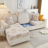 Happy Puzzle Jacquard Fleece Stretchable Cushion Cover, Non-Slip L Shaped Couch Covers for Pets - Ornate Home