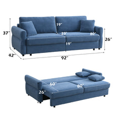 Haran Blue Sofa W/Sleeper - Ornate Home