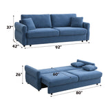 Haran Blue Sofa W/Sleeper - Ornate Home