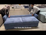 Haran Blue Sofa W/Sleeper - Ornate Home