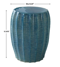 Harbor Aqua Blue Garden Stool - Ornate Home