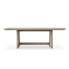 Harbor Brown/Woodtone Herringbone Indoor-Outdoor Dining Table - Ornate Home