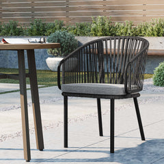 Harbor Charcoal/Gray Outdoor Patio Armchair - Ornate Home