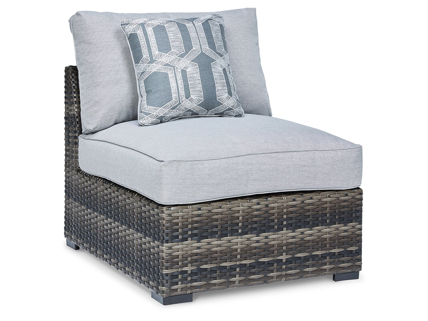 Harbor Court Gray Armless Chair w/ Cushion (Set of 2) - Ornate Home