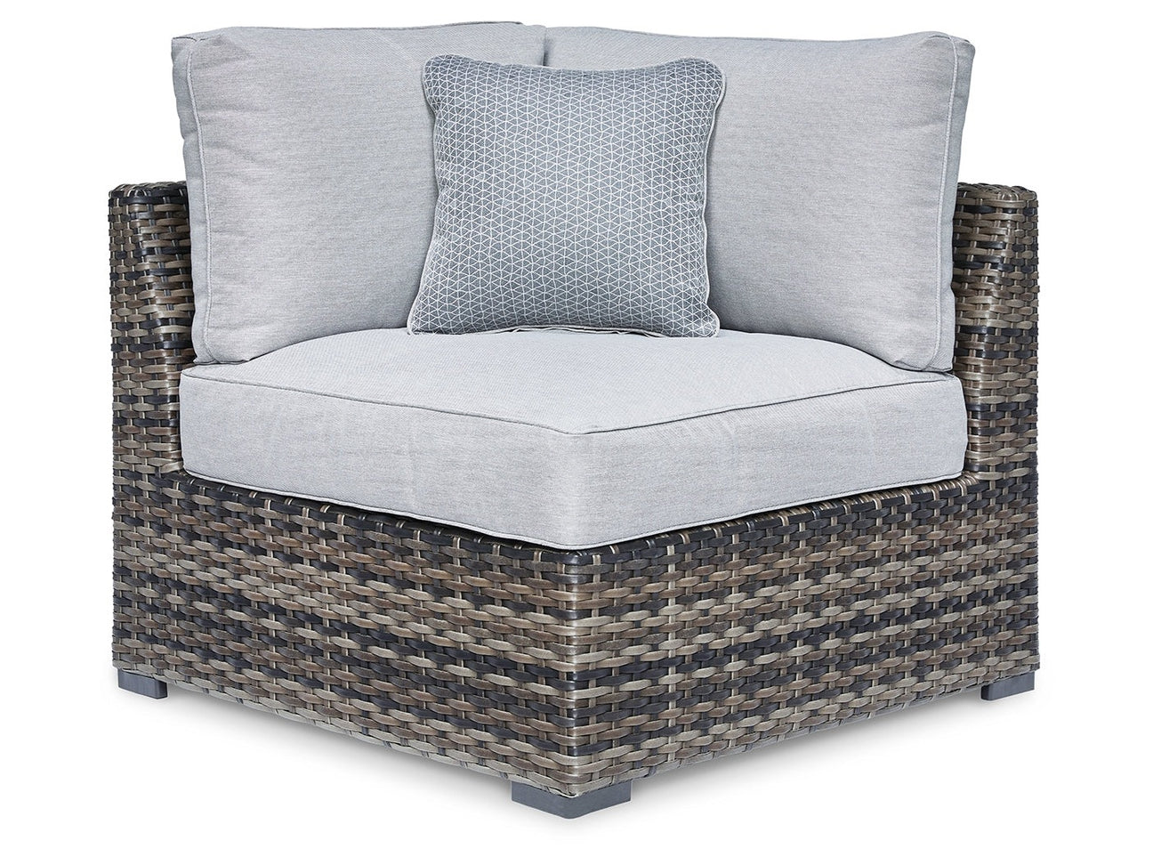 Harbor Court Gray Corner w/ Cushion (Set of 2) - Ornate Home