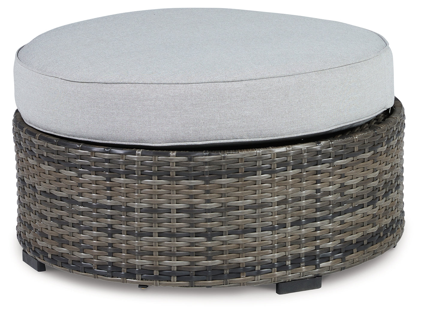 Harbor Court Gray Ottoman w/ Cushion - Ornate Home