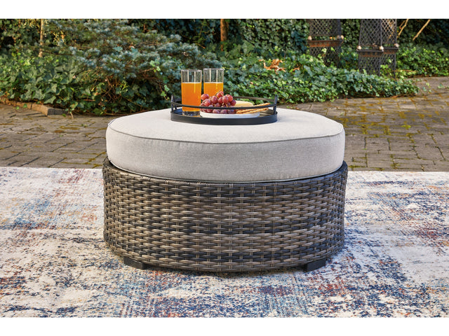 Harbor Court Gray Ottoman w/ Cushion - Ornate Home