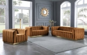 Harbor Saddle 86.5" Velvet Upholstered Sofa - Ornate Home