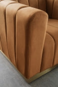 Harbor Saddle 86.5" Velvet Upholstered Sofa - Ornate Home
