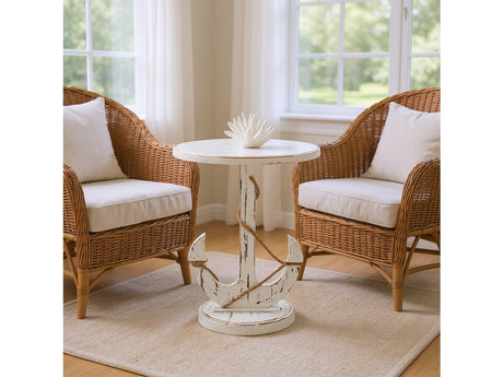 Harbor White/Brown Accent Table - Ornate Home