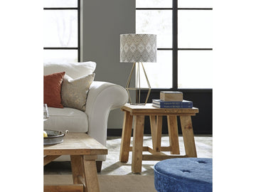 Harby Reclaimed Wood Square Side Table in Rustic Tawny - Ornate Home