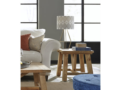 Harby Reclaimed Wood Square Side Table in Rustic Tawny - Ornate Home