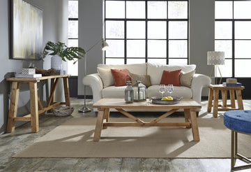 Harby Reclaimed Wood Square Side Table in Rustic Tawny - Ornate Home