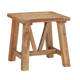 Harby Reclaimed Wood Square Side Table in Rustic Tawny - Ornate Home