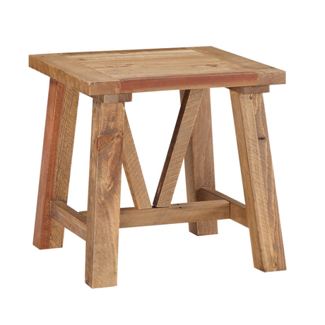 Harby Reclaimed Wood Square Side Table in Rustic Tawny - Ornate Home