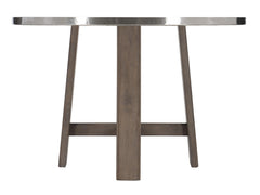 Harding Glacier White/Stainless Steel Dining Table - Ornate Home